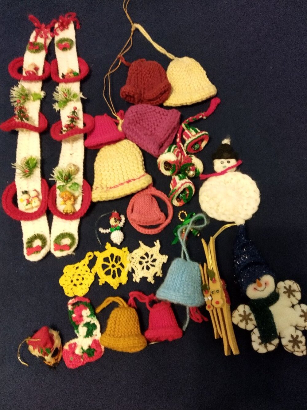 Vintage Lot of 19 Handmade Xmas Ornaments